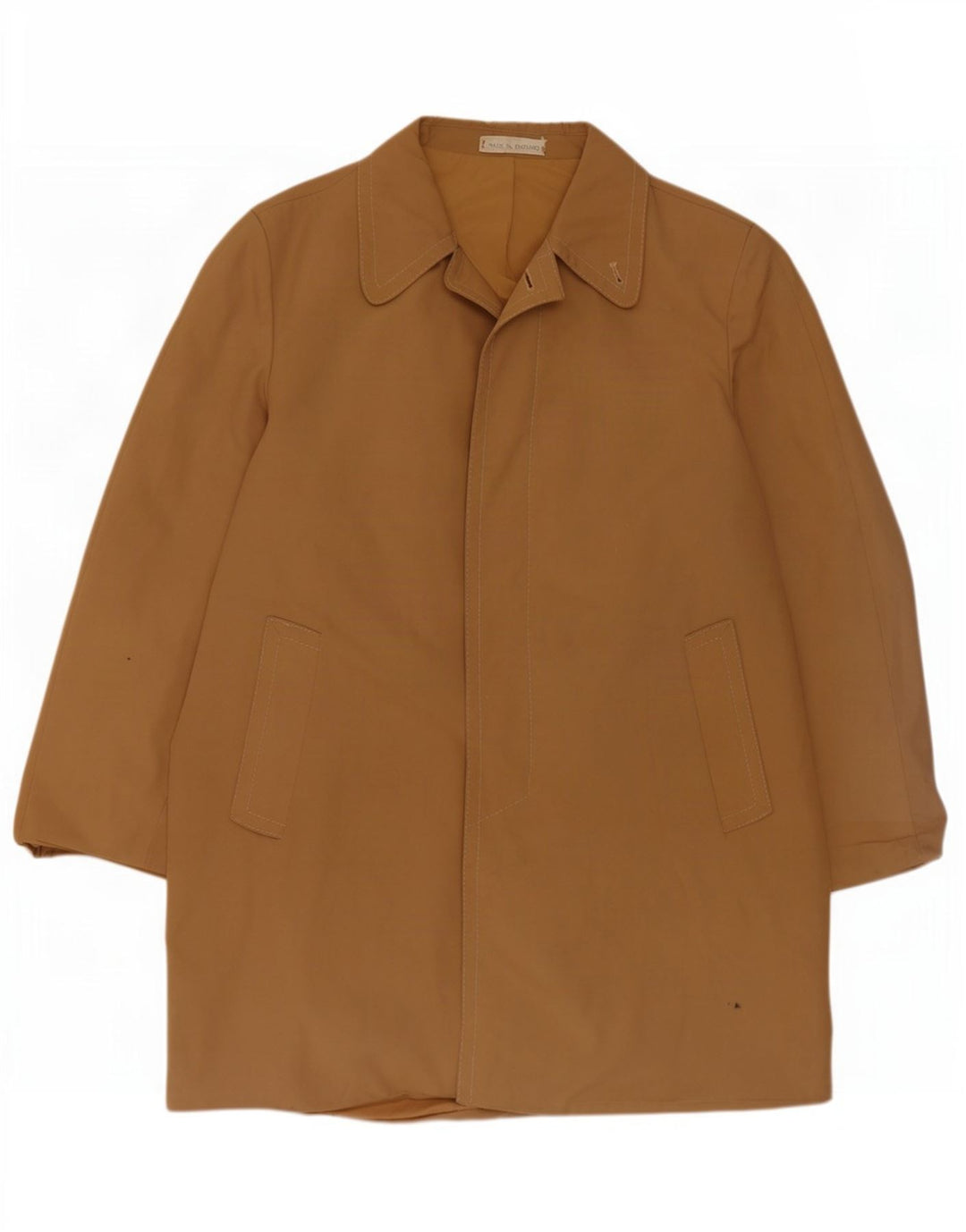 Sobretudo masculino vintage UK 40 grande algodão bege