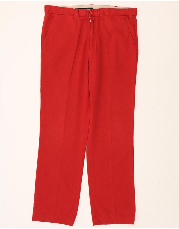 Calça chino reta masculina Harmont & Blaine IT 52 XL W30 L32 algodão vermelho