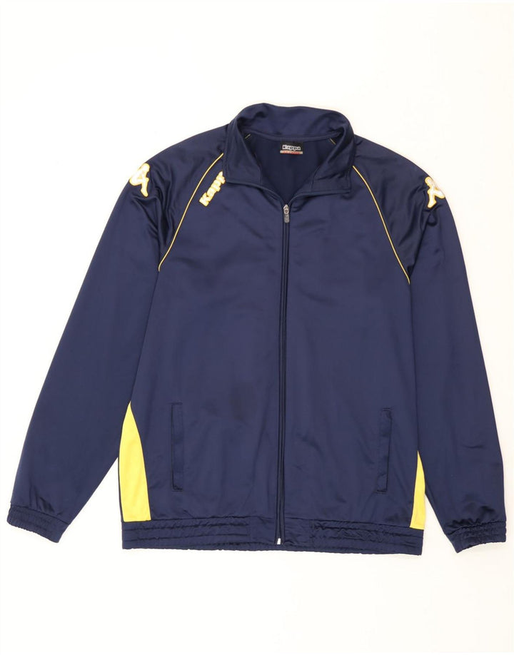 Kappa Mens Treino Top Jaqueta 2XL Azul Marinho Colourblock Poliéster