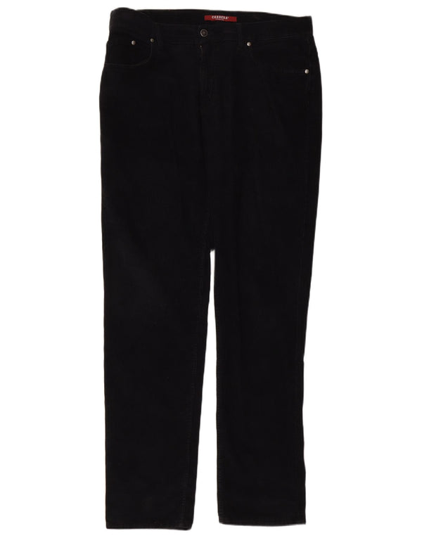 Calça masculina de veludo cotelê Carrera W36 L34 azul marinho algodão