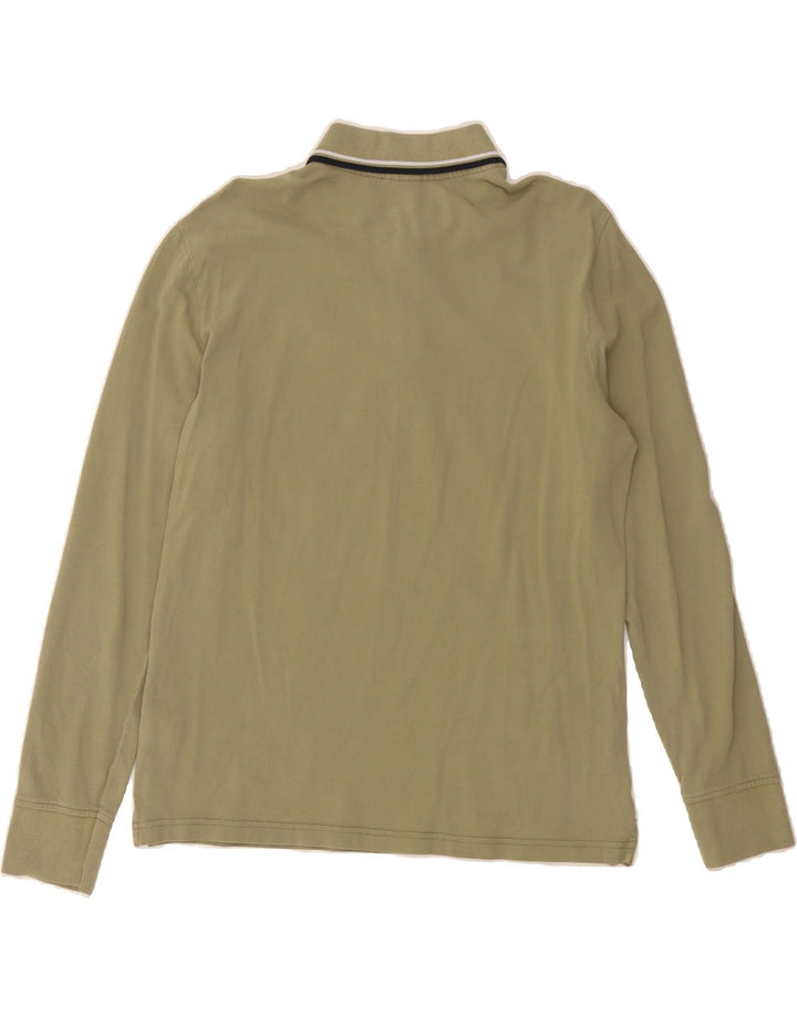 DIADORA Mens Long Sleeve Polo Shirt Large Green Cotton Vintage Diadora and Second-Hand Diadora from Messina Hembry 