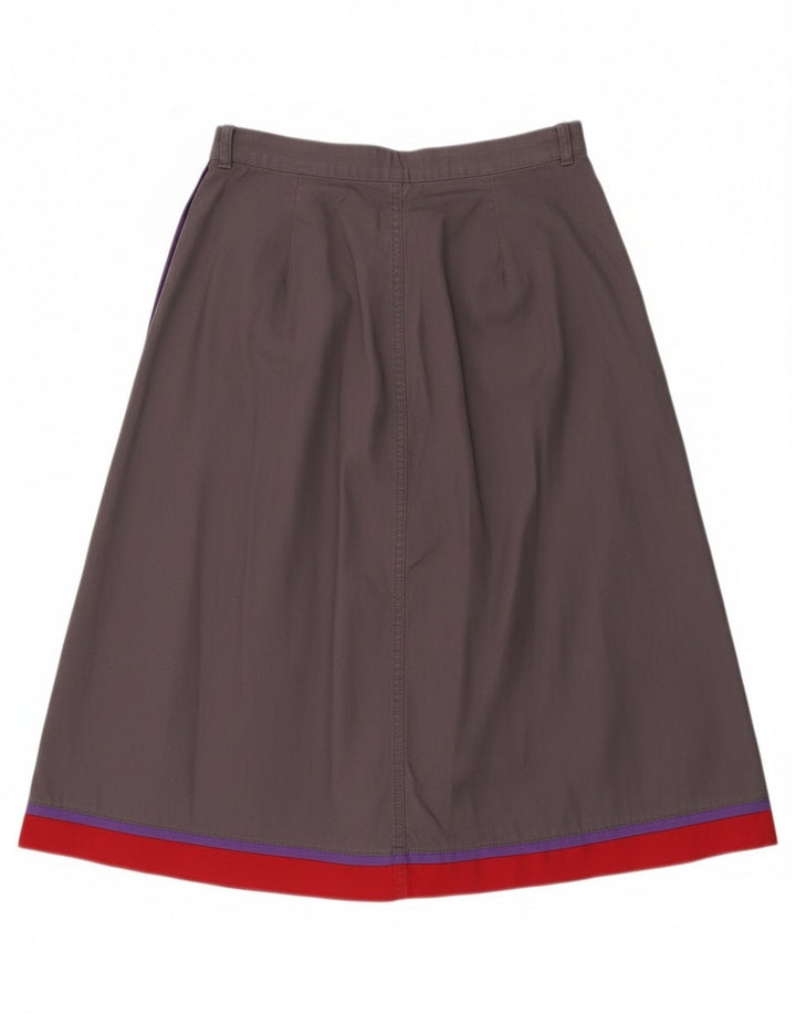 Saia larga feminina vintage EU 40 médio W28 cinza colorblock