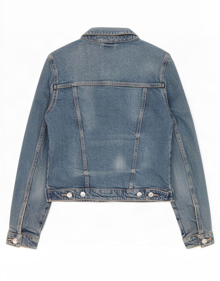 Jaqueta jeans feminina Zara UK 10 algodão azul pequeno