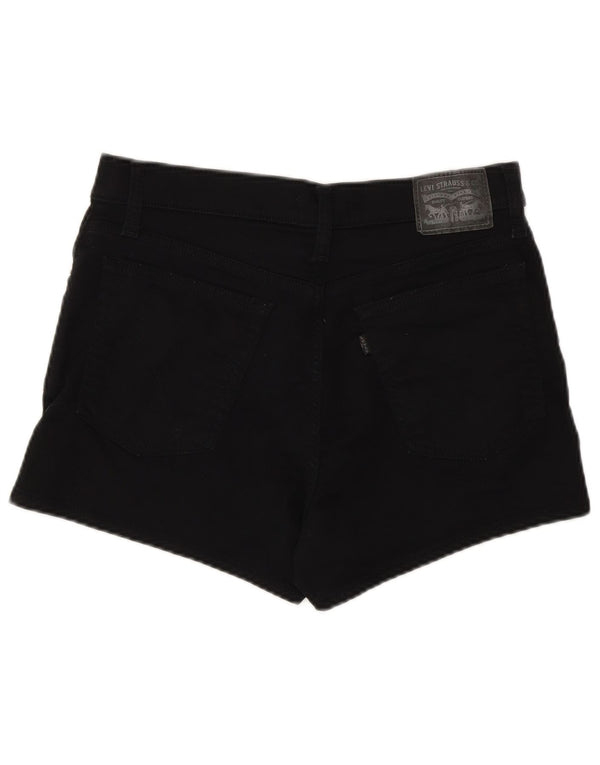 Shorts jeans feminino de cintura alta LEVI'S W31 algodão preto médio