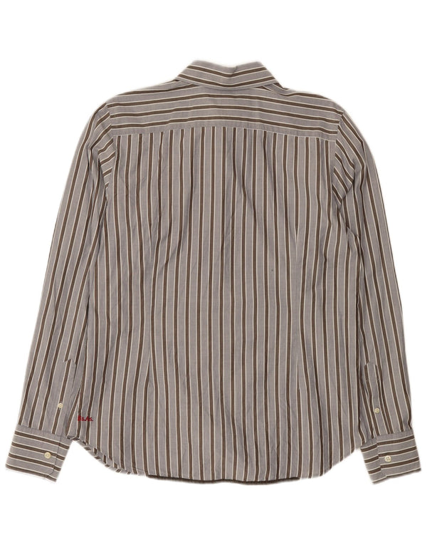 Camisa masculina La Martina de algodão listrado azul médio