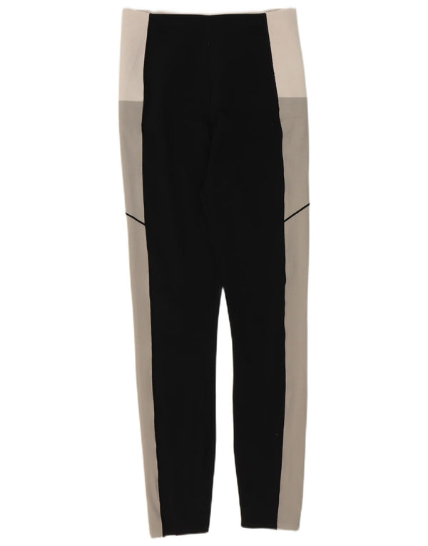 Leggings femininas suadas Betty UK 8 poliéster preto pequeno Colourblock