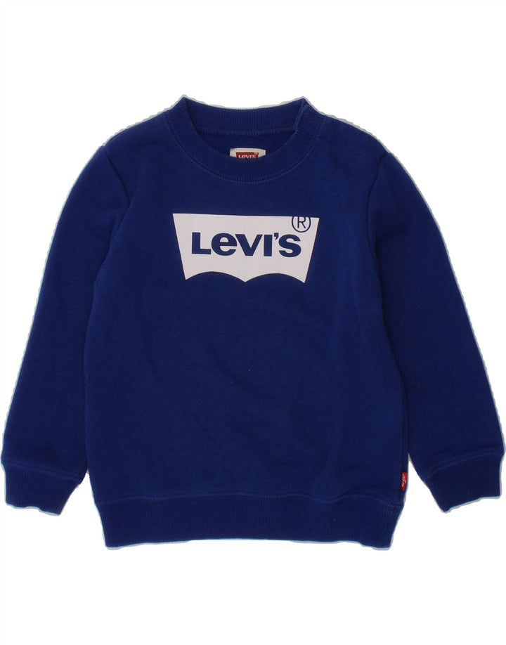 LEVI'S Baby Boys Graphic Sweatshirt Jumper 18-24 Months Navy Blue Cotton Vintage Levi's and Second-Hand Levi's from Messina Hembry 