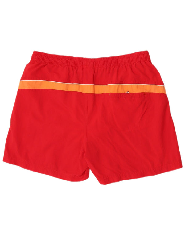 Shorts de natação masculino Adidas XL vermelho colorblock nylon