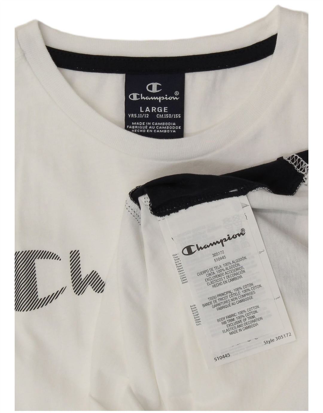 Colete gráfico Champion Boys Top 11-12 anos grande branco colorido bloco esportivo