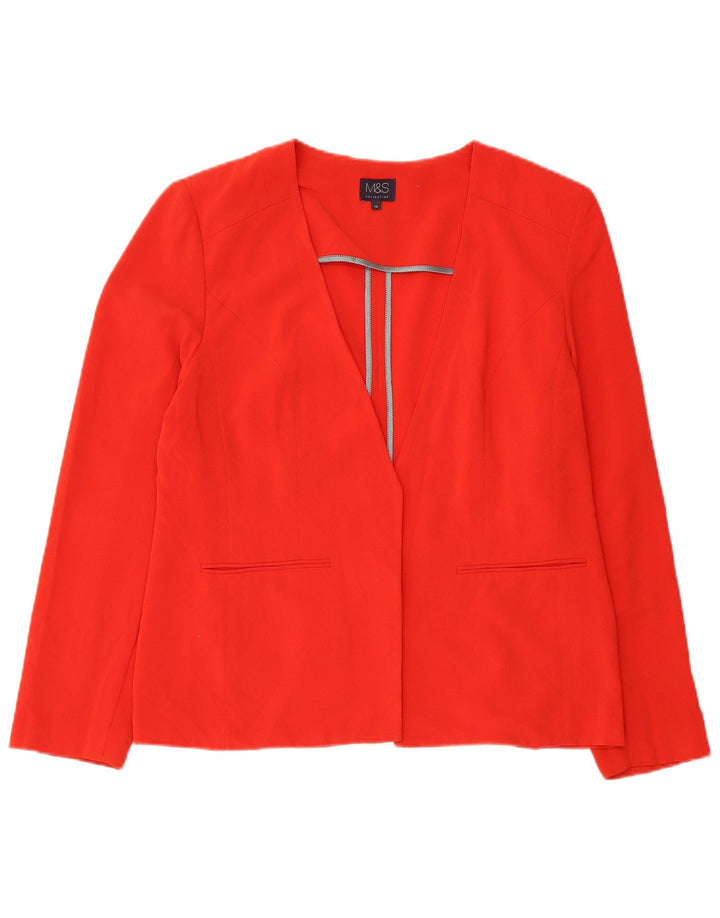 Jaqueta Blazer Feminina Marks & Spencer Reino Unido 16 Grande Poliéster Vermelho