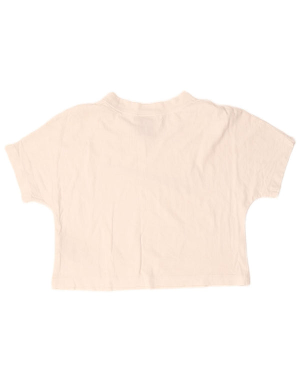 Camiseta Nike Feminina Crop Graphic Top UK 10 Pequeno Algodão Branco