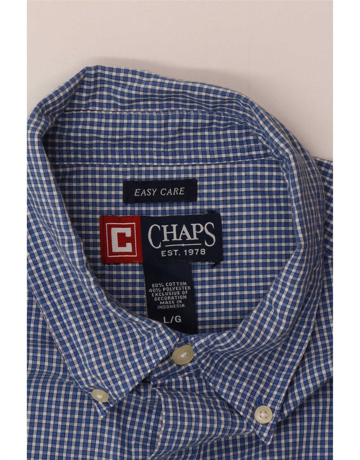 Camisa masculina de manga curta Chaps grande algodão xadrez azul