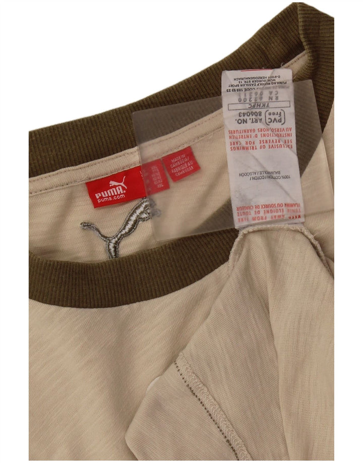 Camiseta masculina gráfica Puma 2XL algodão bege