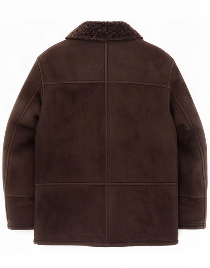 Sinclair Womens Loose Fit Shearling Jacket IT 42 Couro Preto Médio