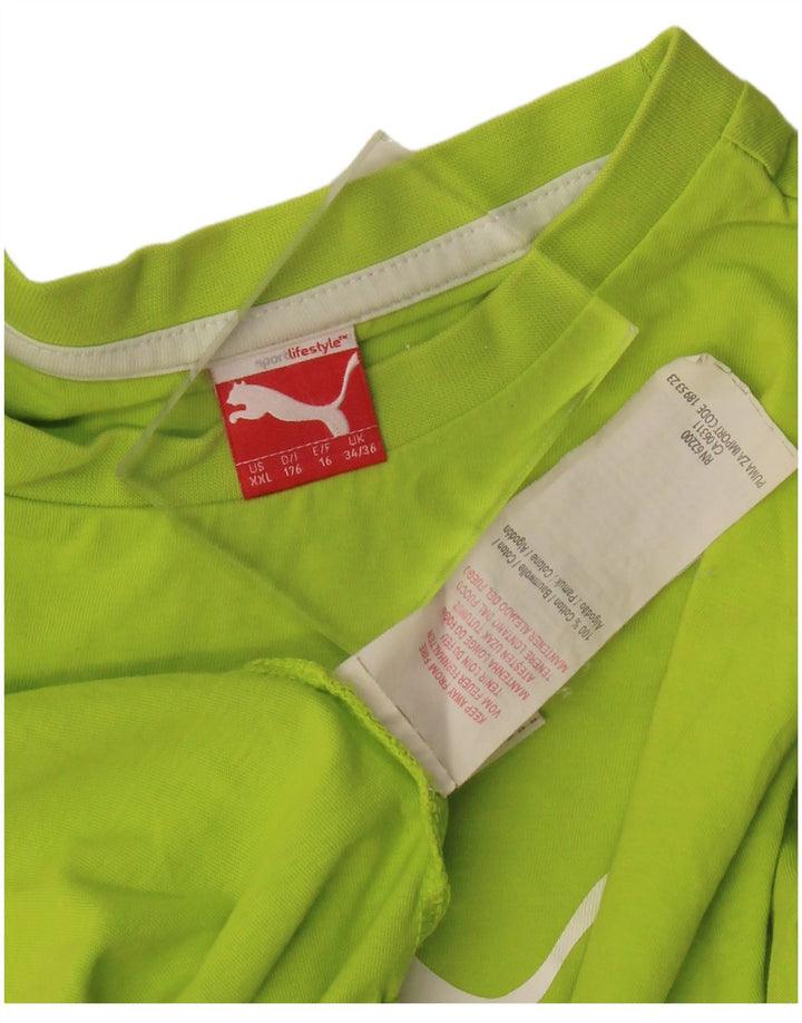 Camiseta feminina PUMA com estampa gráfica 15-16 anos algodão verde