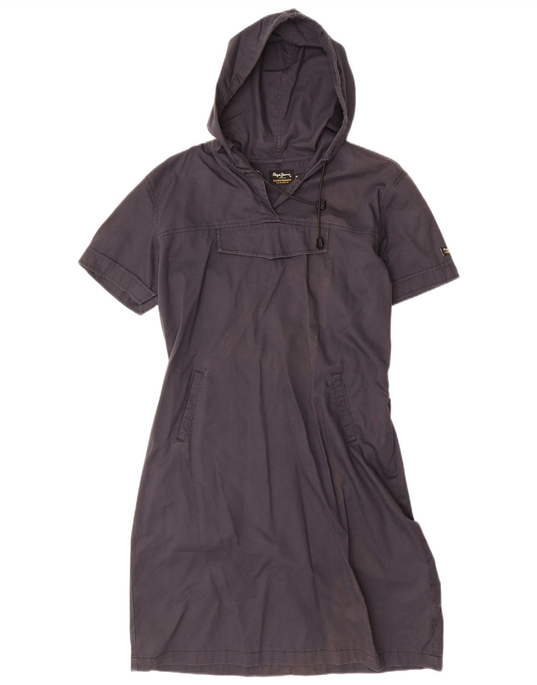 Vestido feminino PEPE JEANS com capuz e manga curta UK 18 XL azul marinho algodão