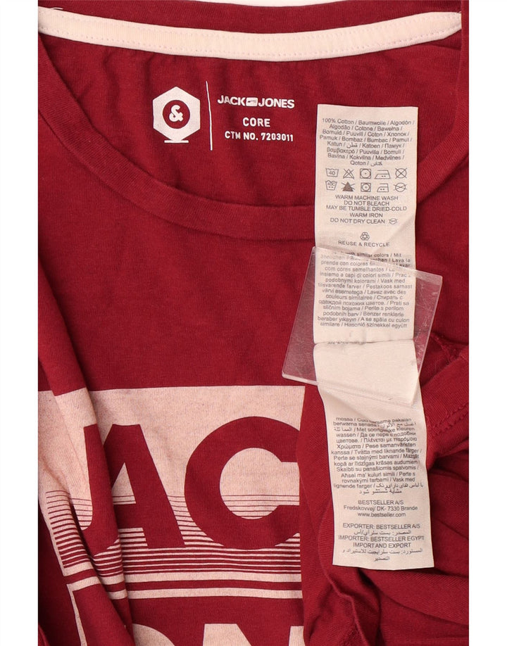JACK & JONES Camiseta masculina Core Graphic Top Médio Algodão Vermelho