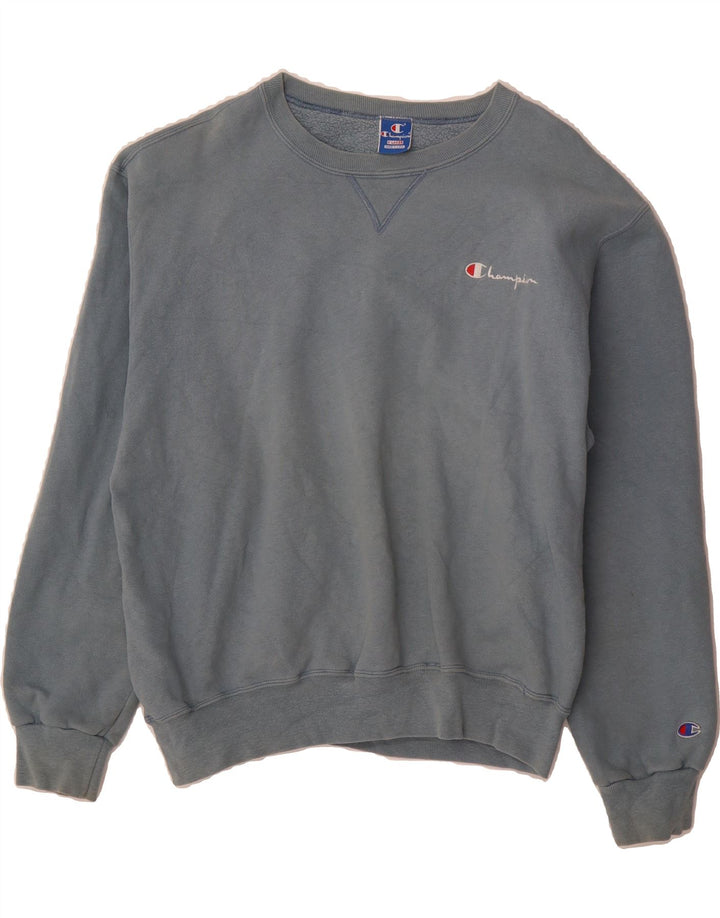 CHAMPION Womens Oversized Sweatshirt Jumper UK 18 XL Blue Cotton Vintage Champion and Second-Hand Champion from Messina Hembry 