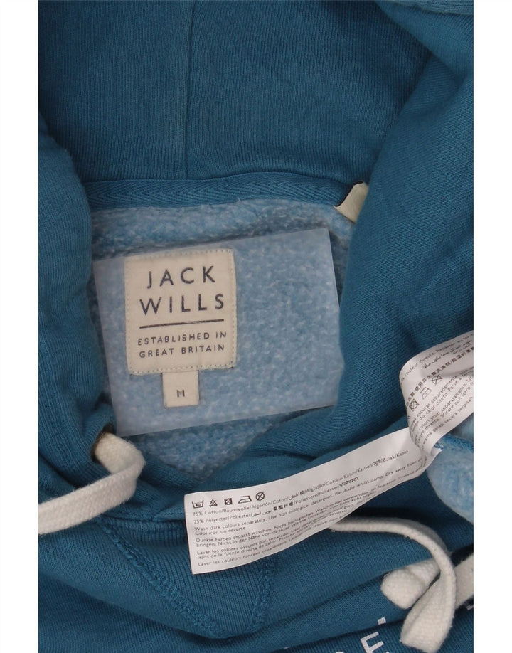 Jack Wills moletom com capuz masculino gráfico azul médio algodão