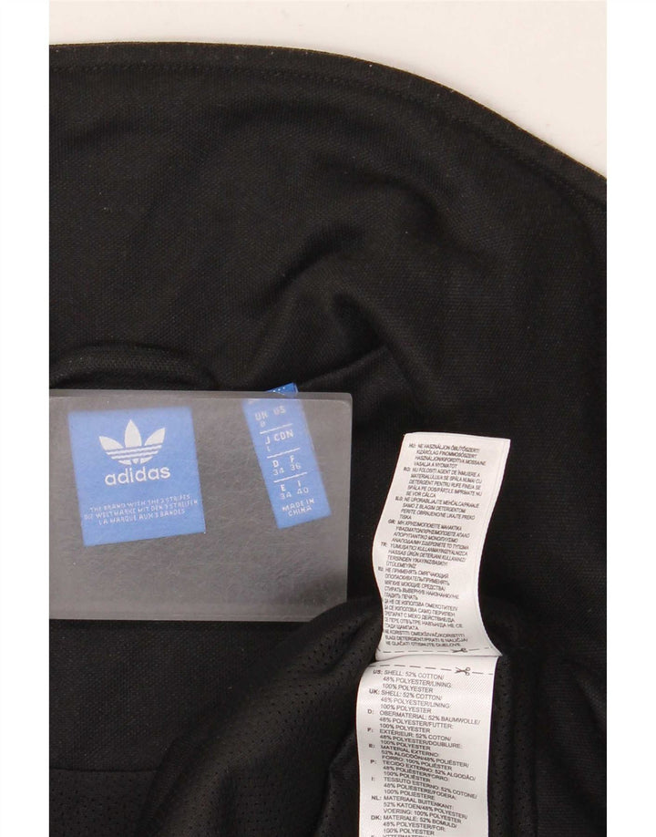 Adidas Womens Tracksuit Top Jacket UK 8 Pequeno Algodão Preto