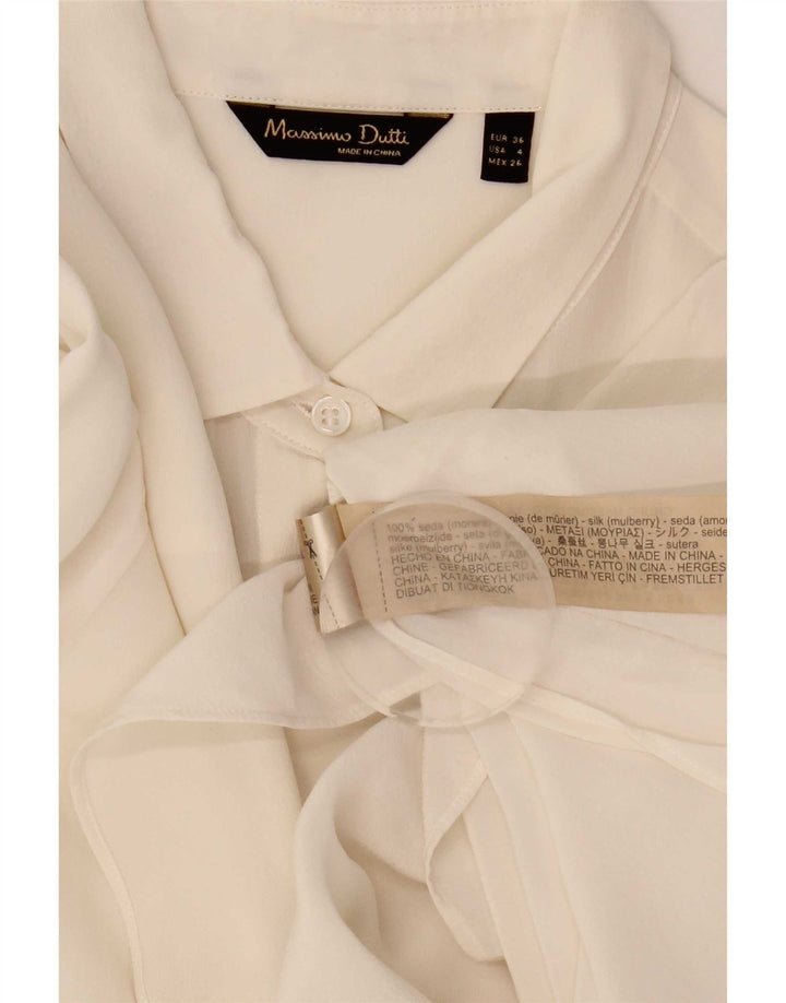 Blusa feminina Massimo Dutti EU 36 XS seda branca