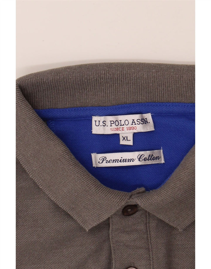 U.S. POLO ASSN. Mens Polo Shirt XL Grey Cotton Vintage U.S. Polo Assn. and Second-Hand U.S. Polo Assn. from Messina Hembry 