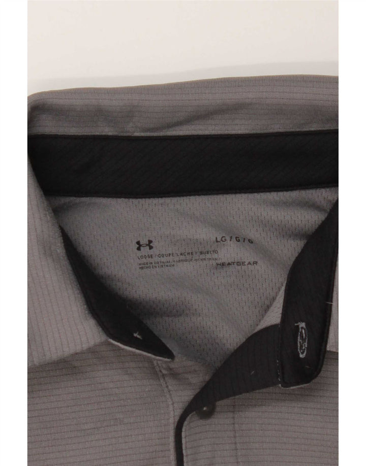 Camisa polo masculina Under Armour Heat Gear grande cinza