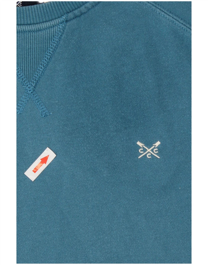 Crew Clothing moletom feminino Jumper UK 14 algodão azul médio