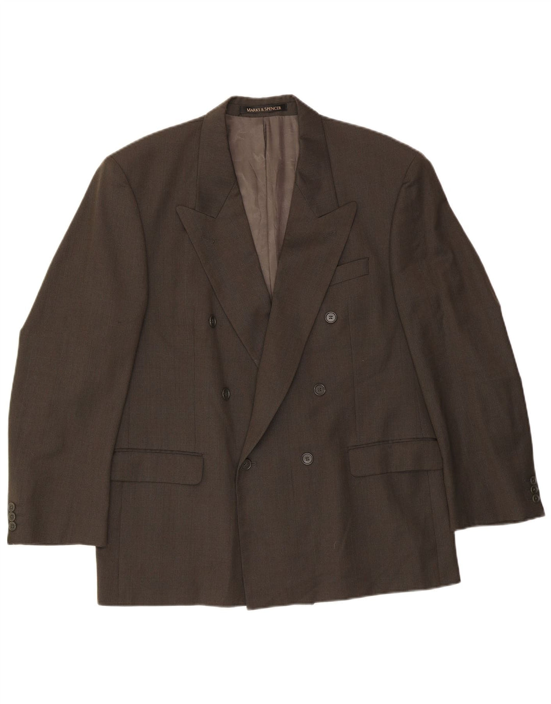 Jaqueta blazer masculina Marks & Spencer com peito duplo Reino Unido 44 XL verde xadrez