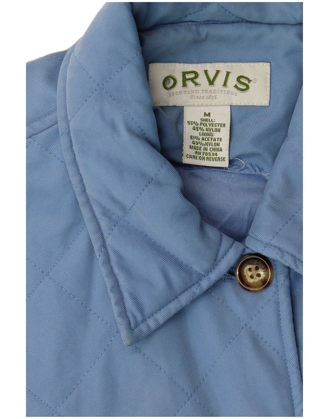 Jaqueta acolchoada feminina Orvis UK 14 poliéster azul médio