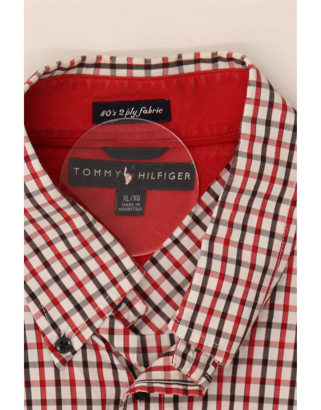 Camisa masculina Tommy Hilfiger XL vermelha xadrez