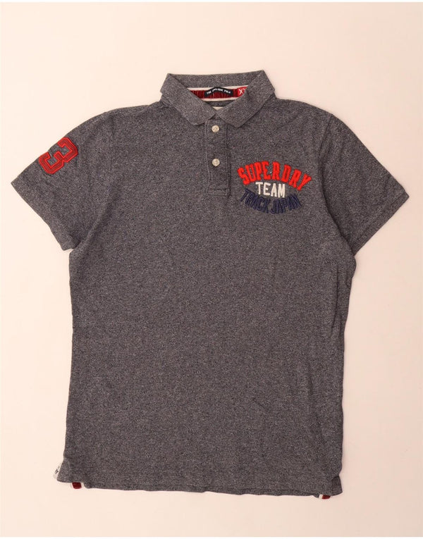 Camisa pólo gráfica masculina Superdry 2XL algodão azul marinho