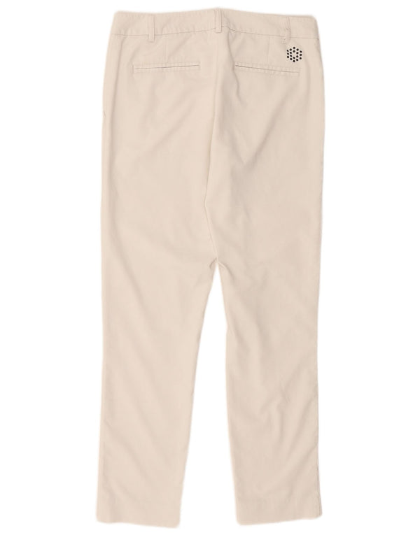 Calça feminina Puma Slim Chino UK 10 pequena W32 L28 poliéster branco