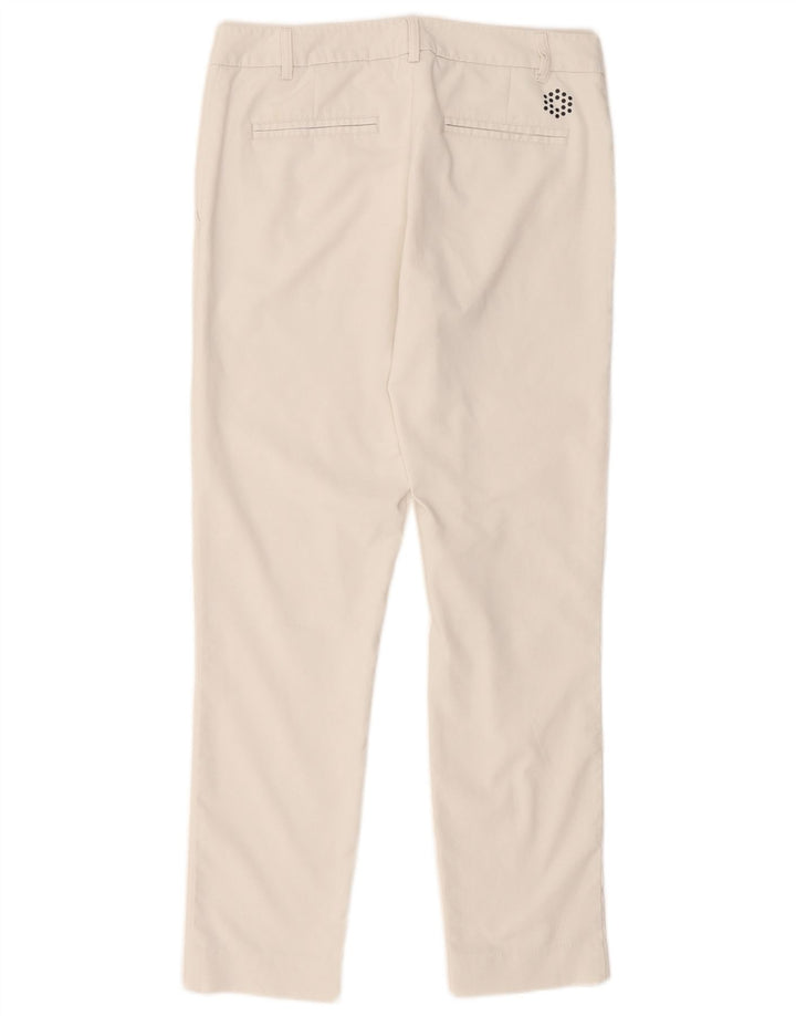 Calça feminina Puma Slim Chino UK 10 pequena W32 L28 poliéster branco