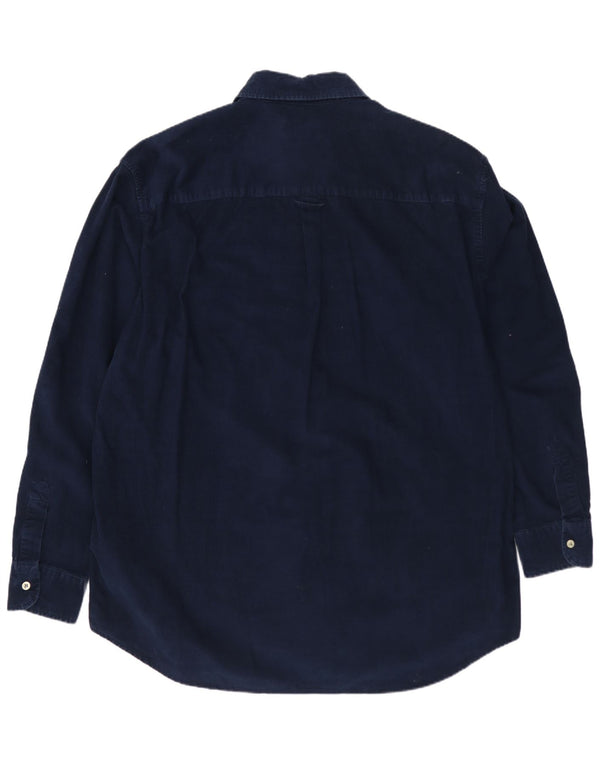 Camisa masculina de veludo Carrera XL azul marinho algodão