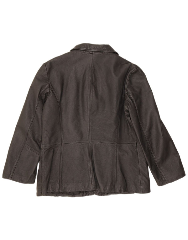 Jaqueta blazer feminina de couro com 3 botões Conbipel IT 48 XL preta