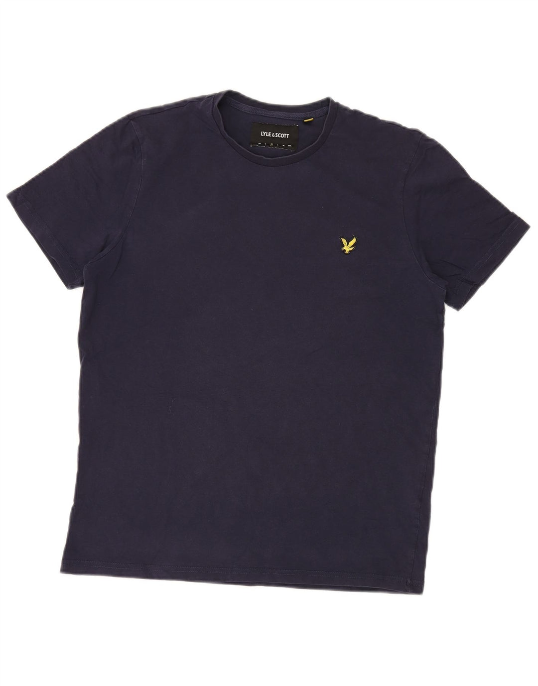 Camiseta masculina Lyle & Scott Top médio algodão azul marinho
