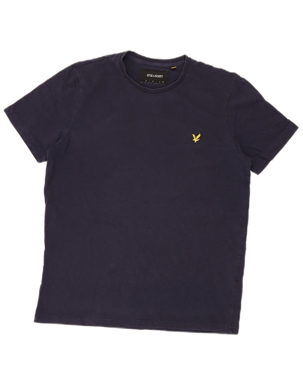 Lyle & Scott Mens T-Shirt Top Medium Navy Blue Cotton