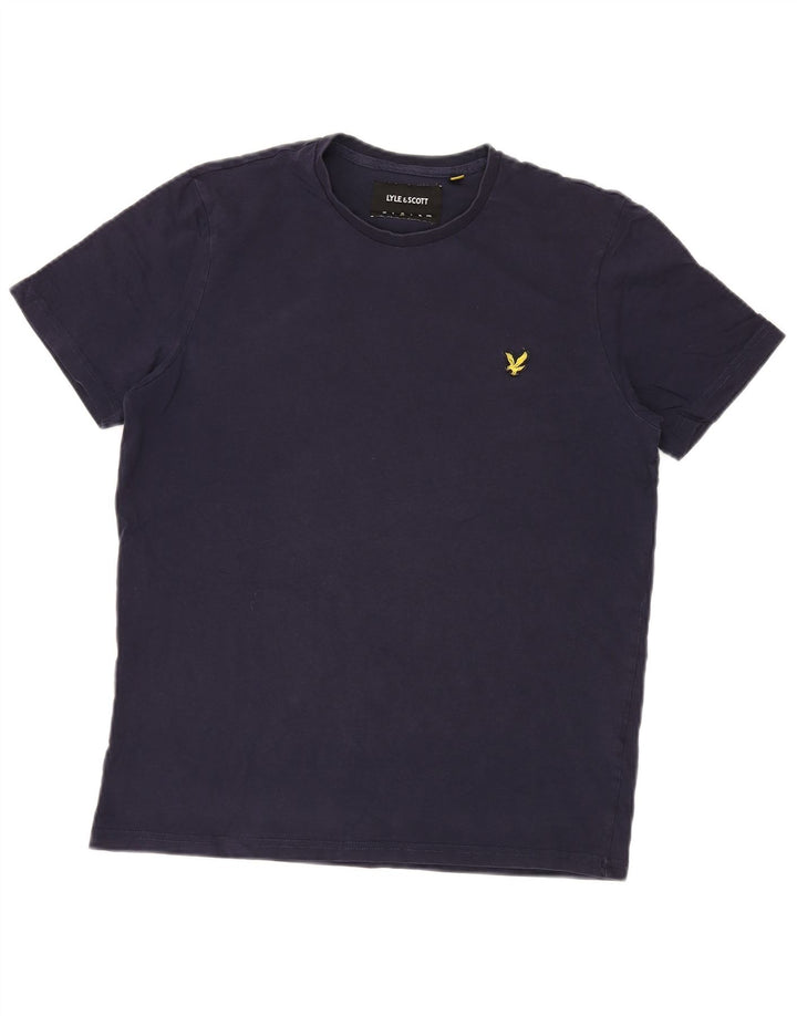 Camiseta masculina Lyle & Scott Top médio algodão azul marinho