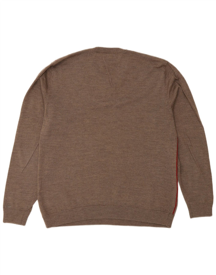 Suéter masculino Gap com decote em V grande lã merino listrada cinza