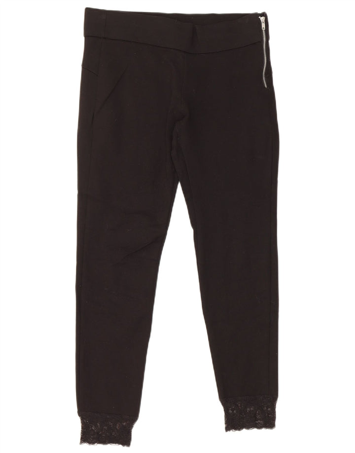 Zara Leggings Capri Mulher UK 14 Médio Preto