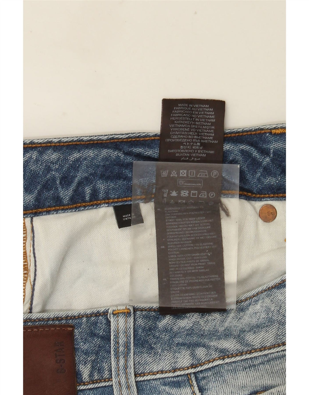 G-Star Masculino 3301 Slim Jeans W36 L38 Azul Algodão
