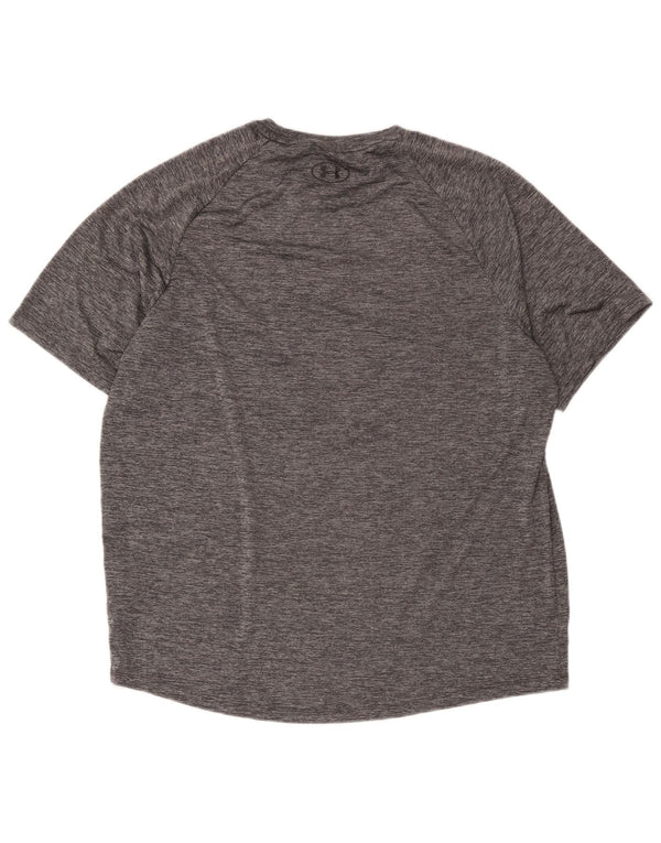 Camiseta masculina Under Armour Top XL poliéster manchado cinza