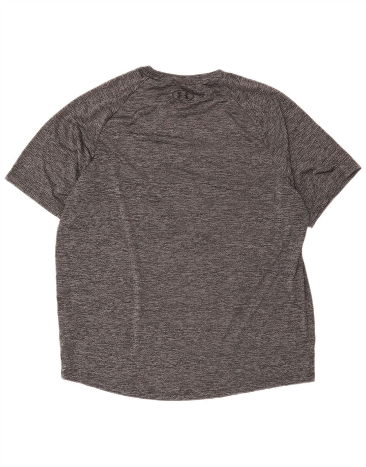 Camiseta masculina Under Armour Top XL poliéster manchado cinza