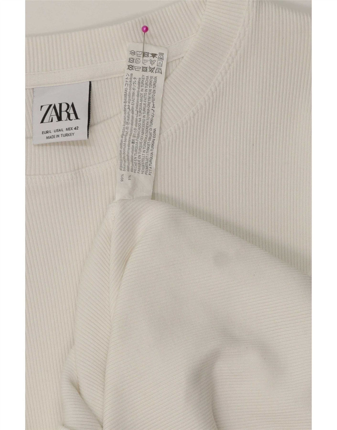 Zara Suéter masculino com gola canoa grande algodão branco