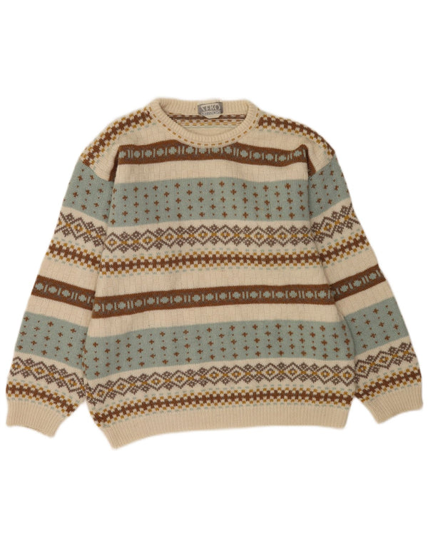 Suéter masculino Zero com gola redonda XL multicolorido Fair Isle Acrílico