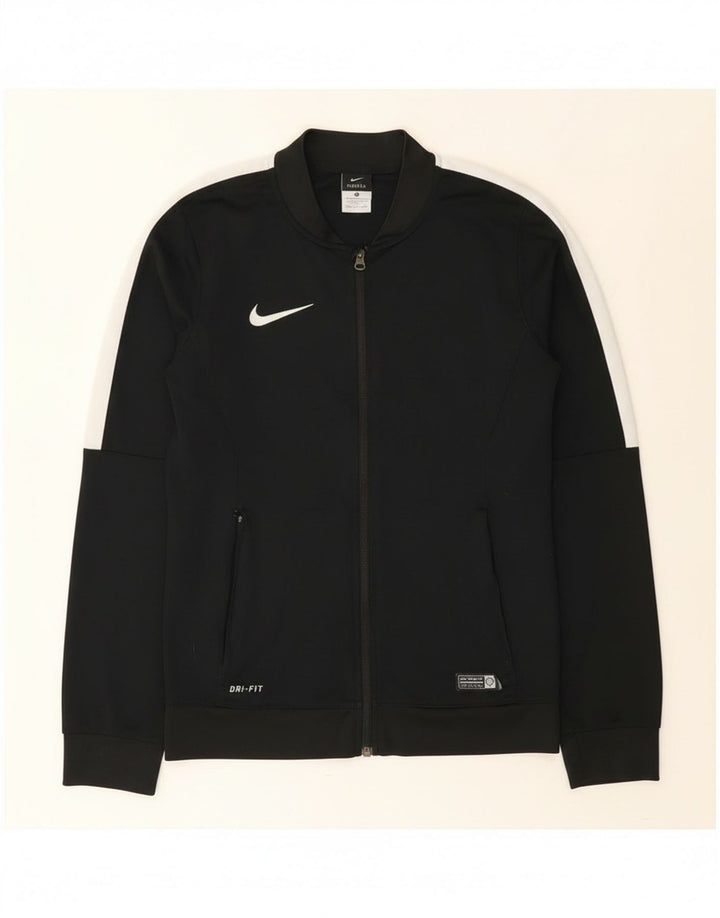 Nike Mens Dri Fit Tracksuit Top Jacket Pequeno Preto Colourblock Poliéster