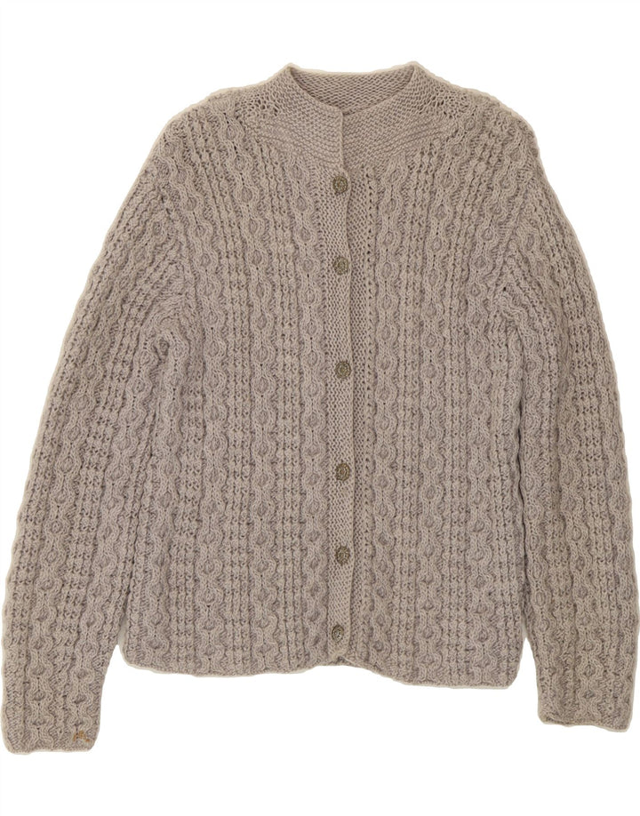 VINTAGE Womens Cardigan Sweater UK 14 Medium Grey Vintage Vintage and Second-Hand Vintage from Messina Hembry 
