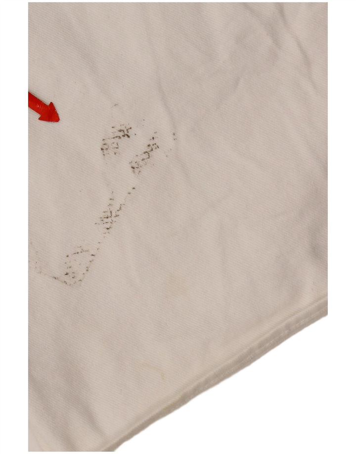 Vestido jeans feminino Zara com babados na frente Reino Unido 12 algodão branco médio