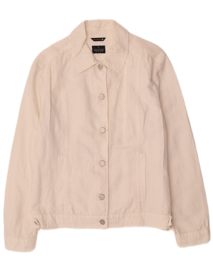 Jaqueta bomber feminina TRUSSARDI JEANS IT 44 médio off white algodão